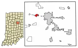 Location of Sweetser in Grant County, Indiana.