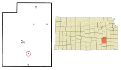 Location within Greenwood County and Kansas