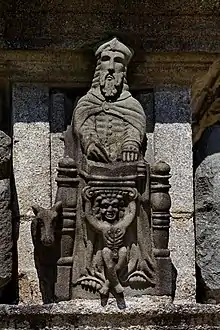 Another view of St Matthew and his attribute, a small boy.