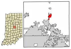 Location of Cicero in Hamilton County, Indiana.