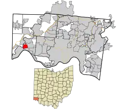 Location in Hamilton County and the state of Ohio.