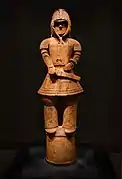 The Warrior in Keiko Armor; 6th century; haniwa (terracotta tomb figurine); height: 130.5&nbsp;cm; Tokyo National Museum (Japan)