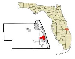 Location in Indian River County and the state of Florida