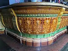 The distinctive tiled bar