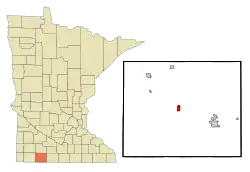 Location of Lakefield, Minnesota