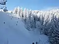 View on ski slope from chairlift