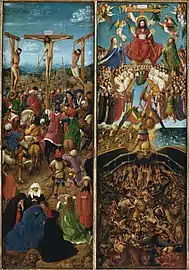 Jan van Eyck, Crucifixion and Last Judgement diptych, c. 1430–1440