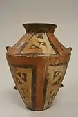Jar decorated with geometric patterns; 9th–14th century; painted ceramic; height: 23.8&nbsp;cm; Metropolitan Museum of Art (New York City, New York)