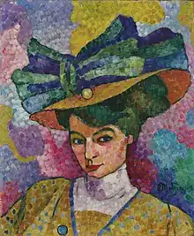 Jean Metzinger, Femme au Chapeau, c.1906, oil on canvas, 44.8 x 36.8&nbsp;cm, Korban Art Foundation