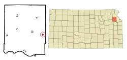 Location within Jefferson County and Kansas