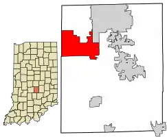 Location of Bargersville in Johnson County, Indiana.