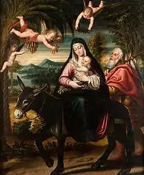 Flight into Egypt; 127 × 107&nbsp;cm, 1600–27, private collection.