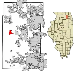 Location of Virgil in Kane County, Illinois