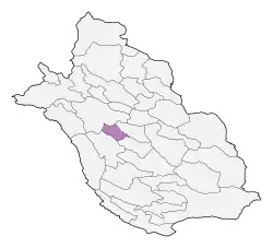 Location of Kavar County in&nbsp;Fars&nbsp;province