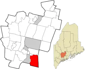 Location in Kennebec County and the state of Maine.