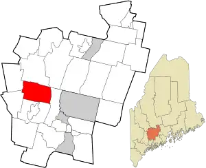 Location in Kennebec County and the state of Maine.