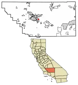 Location of Fuller Acres in Kern County, California.