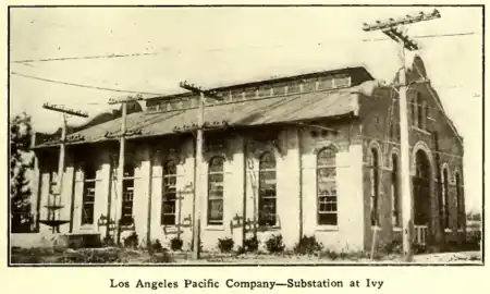 Los Angeles Pacific Railroad's Ivy Substation photographed c. 1909 for Street Railway Journal