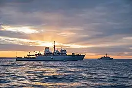 Lithuanian Navy Hunt-class mine-hunter Skalvis during BALTOPS '20