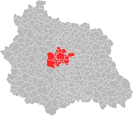 Location of the metropolis in the department of Puy-de-Dôme.