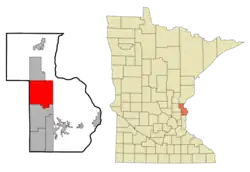 Location of the city of North Branchwithin Chisago County, Minnesota