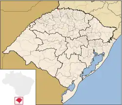 Location of Barra do Guarita in Rio Grande do Sul