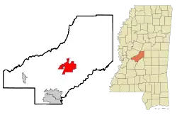 Location of Canton, Mississippi