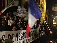 A pro-Syrian Revolution and anti-Assad and anti-Putin protest in Paris, 14 December 2016