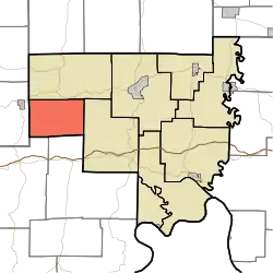 Location of Johnson Township in Crawford County