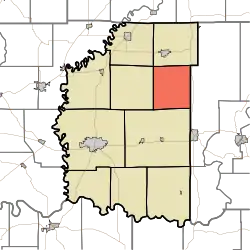Location of Van Buren Township in Daviess County