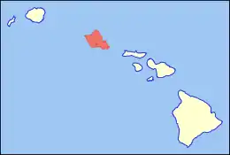 Location of the island of Oahu in Hawaii