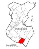 Map of Huntingdon County, Pennsylvania Highlighting Springfield Township