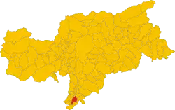 Location of Neumarkt/Egna in the province of South Tyrol.