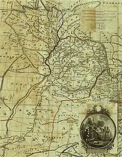 Map of the Punjab or "Country of the Sikhs" in 1782 by James Rennell