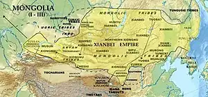 The Xianbei state at its maximum extent