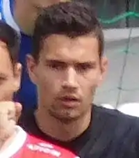 Marek Kodr (Czech footballer, born 1996), on 20 May 2018, during a match Czech National Football League match between 1. FK Příbram and FK Pardubice. Taken from the stands at Na Litavce Stadium.