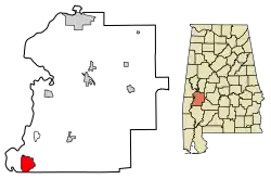 Location of Putnam, Alabama