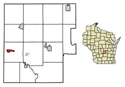 Location of Oxford in Marquette County, Wisconsin.