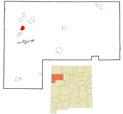 Location of Twin Lakes, New Mexico