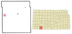 Location within Meade County and Kansas