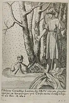 Diego Carvalho martyred in a pit filled with the icy waters of the Hirose River (広瀬川) in Sendai.