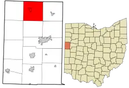 Location in Mercer County and the state of Ohio.