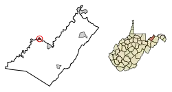 Location of Piedmont in Mineral County, West Virginia.