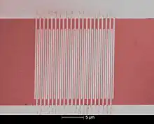 Scanning electron micrograph of a superconducting nanowire single-photon detector.