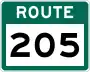 Route 205 marker