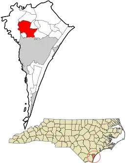 Location in New Hanover County and the state of North Carolina.