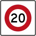 (R1-8.1) 20&nbsp;km/h speed limit