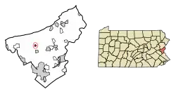 Location of Chapman in Northampton County, Pennsylvania (left) and of Northampton County in Pennsylvania (right)