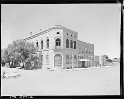 Old building on main street of Aguilar, 1946.