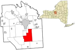 Location in Onondaga County and the state of New York.